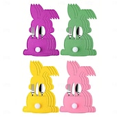 baratos Easter-12pcs Easter Bunny Utensil Cutlery Holders Pouch Bags Felt Silverware Holder Bag Utensil Sleeve for Knife Forks Easter Table Decoration Wedding Birthday Party, Pink Blue Green Yellow