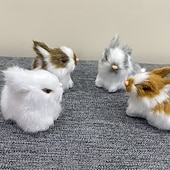 Недорогие Пасха-4 фигурки пасхальных кроликов ручной работы — универсальный праздничный декор для дома &amp;полка для демонстрации, неэлектрическая, без перьев, идеально подходит для Рождества, Хэллоуина, Хануки, Дня