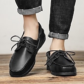 preiswerte Bootsschuhe-Schwarze Herren-Schnürschuhe, bequeme Hochzeitsschuhe für Trauzeugen, stilvolle und legere Schuhe für Hochzeitsfeiern und halbformelle Hochzeitsveranstaltungen