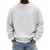 olcso Alap pulóverek-Férfi Pulóver Gofris pulóver Pulóver kapucnis pulóver Vörösbor Fekete Fehér Világoszöld Sötétkék Terített nyak Sima Texturált Hétköznapi Napi Sport &amp; Szabadtéri Poliészter Utcai sikk Menő Sportruházat