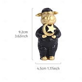 cheap Ramadan &amp; Eid-Ramadan Sheep Figurine, Black &amp; White Resin Sheep Holding Moon &amp; Star, Hand-Painted Decorative Ornament for Eid al-Fitr, Eid al-Adha, Ramadan Home Décor, Gift for Family &amp; Celebration