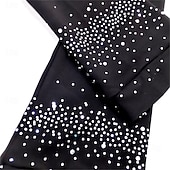 Χαμηλού Κόστους Παντελόνια και κολάν παγοδρομίας-παντελόνι καλλιτεχνικού πατινάζ για κορίτσια, μαύρο ελαστικό παντελόνι προπόνησης, αγωνιστικό πατινάζ, θερμικό, ζεστό, κρύσταλλο / στρας, πατινάζ στον πάγο, καλλιτεχνικό πατινάζ