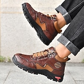 tanie Buty trekingowe-Męskie buty trekkingowe na co dzień – wytrzymałe, sznurowane, wygodne i oddychające, idealne na przygody na świeżym powietrzu, wędrówki i do noszenia na co dzień