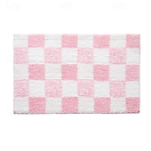 رخيصةأون حصيرة حمام-سجادة حمام ماصة للرطوبة، سريعة الجفاف، مانعة للانزلاق، سميكة، بتصميم مربعات، مناسبة لمدخل الحمام أو الدش