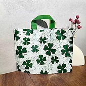 Недорогие День Святого Патрика-50 шт. подарочных пакетов ко Дню Святого Патрика пакеты на тему трилистник многоразовые сумки для одежды покупок Дня Святого Валентина Дня Богинь Дня Матери утолщённые зелёные сумки
