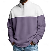  Per uomo Blocco di colori Polo con zip Manica Lunga Magliette polo Colletto alla coreana Casual Scuola Athleisure Ferie Abbigliamento quotidiano Stampa 3D Polo con cerniera a un quarto Primavera