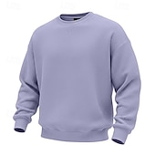 abordables Sudaderas Básicas_-Hombre Sudadera Sudadera con estampado de gofres Sudadera Con Capucha Blanco Cuello Barco Plano Con Texturas Casual Diario Deporte Ropa de calle Fresco Ropa deportiva Primavera &amp; Otoño Ropa Sudaderas