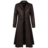 cheap Outerwear-Retro Vintage Punk &amp; Gothic Medieval Coat Tuxedo Tailcoat Long Sleeves Ebenezer Scrooge Vampire Knight Ritter Fancy Dress Men's Steampunk Halloween Performance LARP Ren Faire Adults Coat