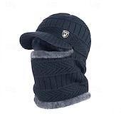 Недорогие Шляпы-Универсальные Шляпа Зимние шапки С защитой от ветра Теплый Повседневные на открытом воздухе Для улицы Вязанные Чистый цвет