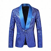 Χαμηλού Κόστους Αριστος-Ντίσκο Δεκαετία '80 Smoching Κοστούμια &amp; Σακάκια Lapel Collar Blazer Μακριά Μανίκια Ντίσκο Πούλιες Πούλια Φανταχτερή Φόρεμα Ανδρικά Αποκριάτικη Στολή Απόκριες Μασκάρεμα