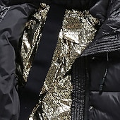 abordables Veste en duvet et parka pour filles-Doudoune Enfants Fille Couleur Unie Sports Avec Poches Extérieur Polyester Manteau Vêtements d'extérieur 5-12 ans Hiver Noir