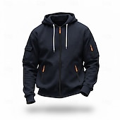  Hombre Sudadera Sudadera con capucha y cremallera completa Sudadera con capucha de lana Negro Azul Marino Color Camello Gris Claro Gris Oscuro Con Capucha Plano Retazos Deporte Diario Festivos