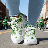 levne Dámská obuv-Dámské tenisky s motivem zeleného jetele ke Dni svatého Patrika – lehké prodyšné vycházkové boty s polstrovanou podrážkou, slavnostní sportovní styl na přehlídky, cestování, každodenní chůzi, cvičení a běžné nošení
