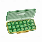 olcso poggyász és utazási tárolás-heti 7 napos gyógyszertároló doboz, hordozható gyógyszerrendező 14/21 rekesszel, nedvességálló utazó gyógyszertok mindennapi használatra, praktikus gyógyszertároló doboz