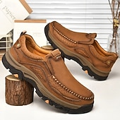 ieftine Pantofi casual slip-on-Teniși bărbătești maro din piele întoarsă și piele ecologică, cu design respirabil – încălțăminte sport și rezistentă, perfectă pentru activități în aer liber, alergare și ținute casual
