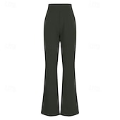 preiswerte Anzughosen für Damen-Damen Weite Hosenbeine Chinos Urlaub Streetwear Lässig Volle Länge Mittlere Taillenlinie Einfach Elastischer Bund Bequem Dehnbar Täglich Outdoor Urlaub Dunkelbraun Dunkelgrau Aprikose Schwarz