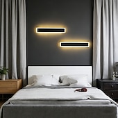 preiswerte Indoor-Wandleuchten-Ultradünne Up- und Down-LED-Wandleuchten, Einzelinstallation von zwei schwarzen LED-Wandleuchten, moderne Wandleuchte, Innenwandleuchte, Wanddekoration, AC110 V, AC220
