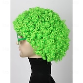  Perucas Afro Verdes para Homens e Mulheres Peruca Curta Cacheada Fofa Disco Rock (Apenas Perucas)