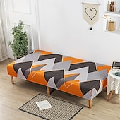 abordables Couverture du canapé Futon-Housse de canapé-lit extensible en tissu imprimé, disponible en 3 tailles différentes, housse de canapé sans accoudoirs, housse de banc élastique, protection décorative pour le Nouvel An, décoration