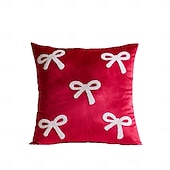 abordables Coussins, inserts et housses-Housse de coussin décorative en velours pour la Saint-Valentin, avec un joli nœud papillon, idéale pour le canapé. Style tendance, douce et moelleuse, parfaite pour le salon et la chambre.