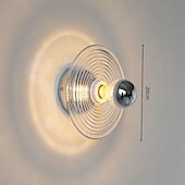 ieftine Aplici de Interior-Lampă de perete rotundă din sticlă cu 1 bec, model modern Art Deco, pentru dormitor