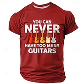  Per uomo Chitarra Gergo divertente Maglietta Manica Corta maglietta Stampa 3D Girocollo Camicia Moda Quotidiano Quotidiano Streetwear Blu Nero Rosso Estate Primavera Abbigliamento S M L XL XXL XXXL
