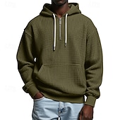 abordables sweats à capuche basiques pour hommes-Homme Sweat à capuche Sweat à capuche gaufré Violet Gris Clair À capuche Uni Poche kangourou Texturé Occasionnel Quotidien Sport &amp; Loisir Streetwear Frais Vêtements de sport Printemps &amp; Automne