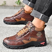 tanie Buty trekingowe-Męskie buty trekkingowe na co dzień – wytrzymałe, sznurowane, wygodne i oddychające, idealne na przygody na świeżym powietrzu, wędrówki i do noszenia na co dzień