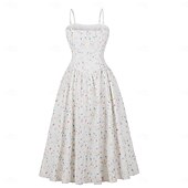 cheap Dresses-1950s Retro Vintage Dress Swing Dress Sleeveless Floral Fancy Dress Women's Carnival Masquerade Daily Wear Bachelorette Party Adults' Dress