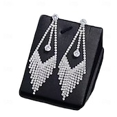 abordables Mariage ACC-Femmes Boucles d'oreilles pendantes Argent Diamant Imitation Alliage Élégant Paillettes Soirée / Soir