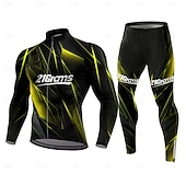 Недорогие Комплекты мужской одежды-Муж. Велокофты и лосины Длинный рукав Синий Желтый Винный Велоспорт Сохраняет тепло 3D-панель Быстровысыхающий Анатомический дизайн Ультрафиолетовая устойчивость Виды спорта Одежда