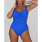 preiswerte One Pieces Rash Guards-Damen Badeanzug Badeanzüge Einteilige Einfarbig Geometrie UV Schutz Hohe Elastizität Ärmellos Bademode Surfen Tauchen Schnorcheln Sommer