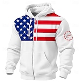 economico Felpe Patriottiche 250-250° anniversario dell'America Per uomo Bandiera Americana Felpa con Cappuccio Giacca di pelle Felpa Moda Cool Quotidiano Manica Lunga Con Cappuccio Abbigliamento casual alla moda Vacanza Uscire