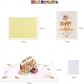 tanie Dekoracyjne światła-kartki urodzinowe fajerwerki wyskakujące ciasto dmuchane światło i muzyka kartka urodzinowa prezenty dla kobiet mężczyzn mamy dzieci