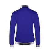 economico Giubbotti Casual-Per uomo Giacca Leggera Giacca Casual Giacca College Casuale Quotidiano Tasca Primavera Autunno A righe Streetwear Elegante Colletto Mao Regolare Nero Rosso Blu marino Blu reale Grigio chiaro Giacca