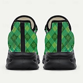  Baskets pour hommes pour la Saint-Patrick – motif trèfle vert et losanges amusant, légères, idéales pour les célébrations et les fêtes.