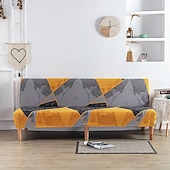 abordables Couverture du canapé Futon-Housse de canapé-lit extensible en tissu imprimé, disponible en 3 tailles différentes, housse de canapé sans accoudoirs, housse de banc élastique, protection décorative pour le Nouvel An, décoration