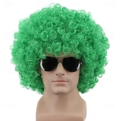  Grüne Perücken Kurze Grüne Clown Fluffige Perücke 70er 80er Afro Disco Perücken Synthetische Anime Cosplay Lustige Kostümhaare