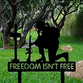  Allgemeine Soldatensilhouette, kniende Soldatenstatue, Gartendekoration, Schilder zum Unabhängigkeitstag, Gartenkunst für Rasen und Garten, Dekoration für Zuhause