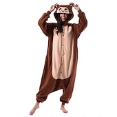 cheap Animal Costume-Kigurumi Pajamas Group Costume Onesie Costume Animal Monkey Warm Comfy Hooded Fleece Adults' Men's Women's Unisex Halloween Carnival Party Performance Homewear Dress Up