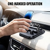 billige Lagringsstativ-2-i-1 360° roterbar biltelefonholder med parkeringsnummerplate - sammenleggbar, justerbar sklisikker base, dashbord-/nakkestøttefeste, kompatibel med de fleste kjøretøy, biltelefonholder, biltilbehør