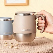 abordables Verres et tasses-Tasse à café isotherme en acier inoxydable, mug à double paroi avec couvercle pour boissons chaudes &amp;Gobelet isotherme de 500 ml (16,91 oz), idéal pour la maison, les activités de plein air, le
