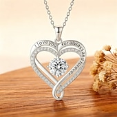 levne Dárkové předměty-Náhrdelník pro mou ženu, náhrdelník z nerezové oceli pro ženy, dřevěná světelná dárková krabička, dárek pro manželku k Dni matek, Valentýnu, výročí svatby, laserem gravírovaný vícevrstvý přívěsek s