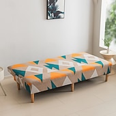 abordables Couverture du canapé Futon-Housse de canapé-lit extensible en tissu imprimé, disponible en 3 tailles différentes, housse de canapé sans accoudoirs, housse de banc élastique, protection décorative pour le Nouvel An, décoration