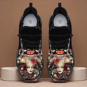 cheap Men's Shoes-Men's Colorful Carnival Sneakers – Unique Hand-Drawn Art with Skulls and Vibrant Patterns, Perfect for Mardi Gras, Carnival Parades and Festival Celebrations