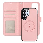 ieftine Carcasă Samsung-telefon Maska Pentru Samsung Galaxy S26 Ultra Plus S25 Ultra Plus S24 Ultra Plus S23 Ultra Plus S24 FE S22 Plus Ultra S23 FE Portofel Card rezista Acceptă încărcarea fără fir cu curea de mână Retro