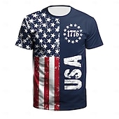 abordables Collection Homme-250e anniversaire des États-Unis Patriotique T-shirt Drapeau des États-Unis 250 ans 1776 Nouveauté Drôle Adulte Homme Semi-quincentenaire Jour de l'Indépendance / 4 Juillet 4 Juillet Occasionnel