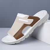 お買い得  メンズ・スリッパ＆フィットフロップ-メンズブラウンアウトドアサンダル - 快適で耐久性があり、調節可能なストラップ付き。ハイキング、トレッキング、カジュアルなアウトドアウェアに最適です。