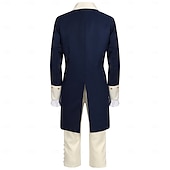 250-jähriges Jubiläum USA Rokoko Barock Outfits langarm George Washington Alexander Hamilton Kolonial Kostüm Herren Karneval Unabhängigkeitstag 4. Juli Erwachsene Mantel Hose Kragen