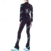 preiswerte Eiskunstlauf Trainingsoutfit-Eiskunstlauf-Jackett und -Hose Damen Mädchen Eislaufen Hosen / Regenhose Shirt Weiß Rosa Blau Glitzer Vlies Spandex Hochelastisch Ausbildung Wettbewerb Eiskunstlaufkleidung warm Kristalle Langarm
